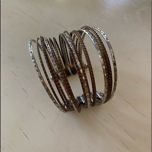 Stella & Dot Silver, Gold, and Bronze Cuff